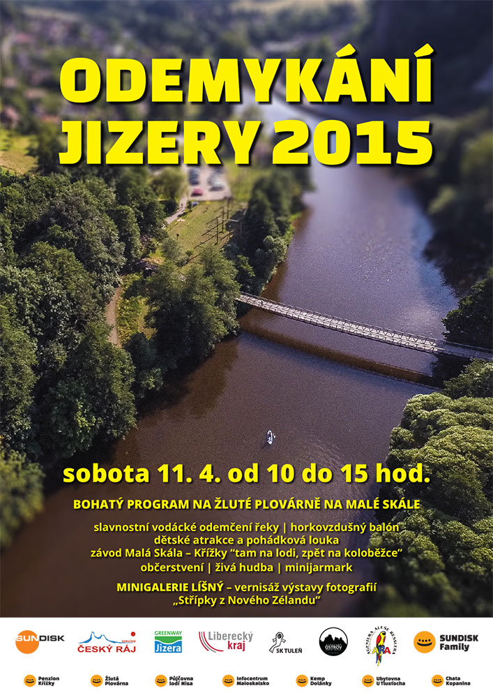 Plakát na odemykání řeky Jizery 2015