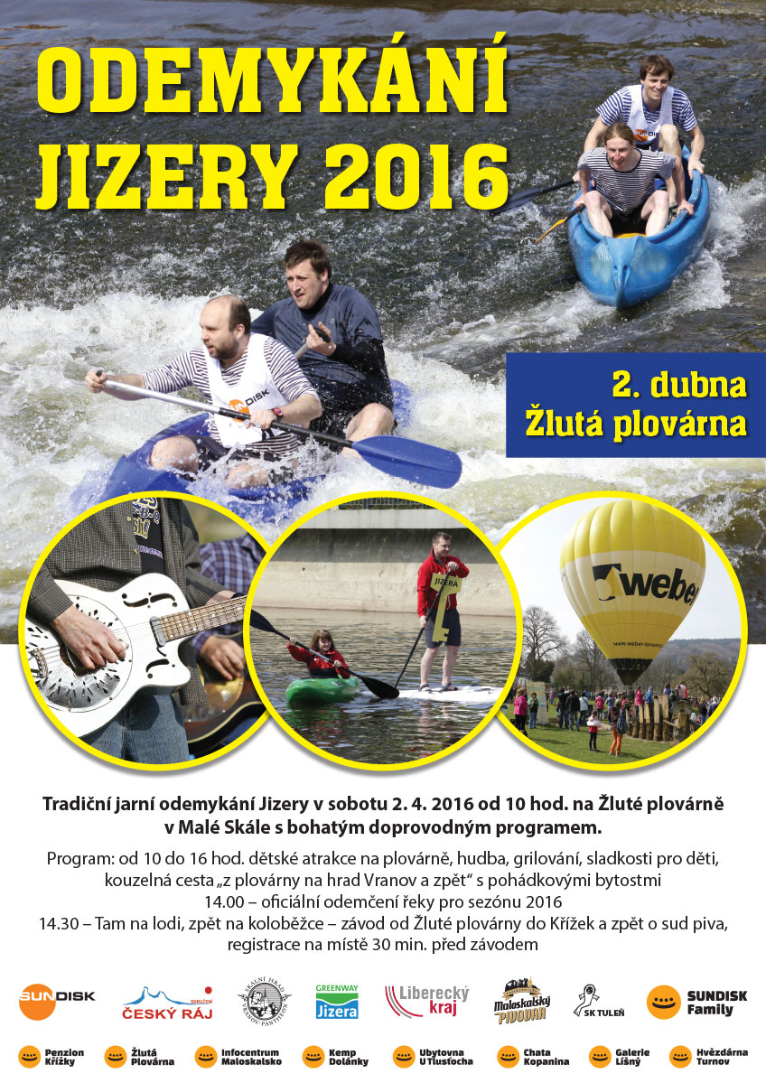 Plakát na odemykání řeky Jizery 2015